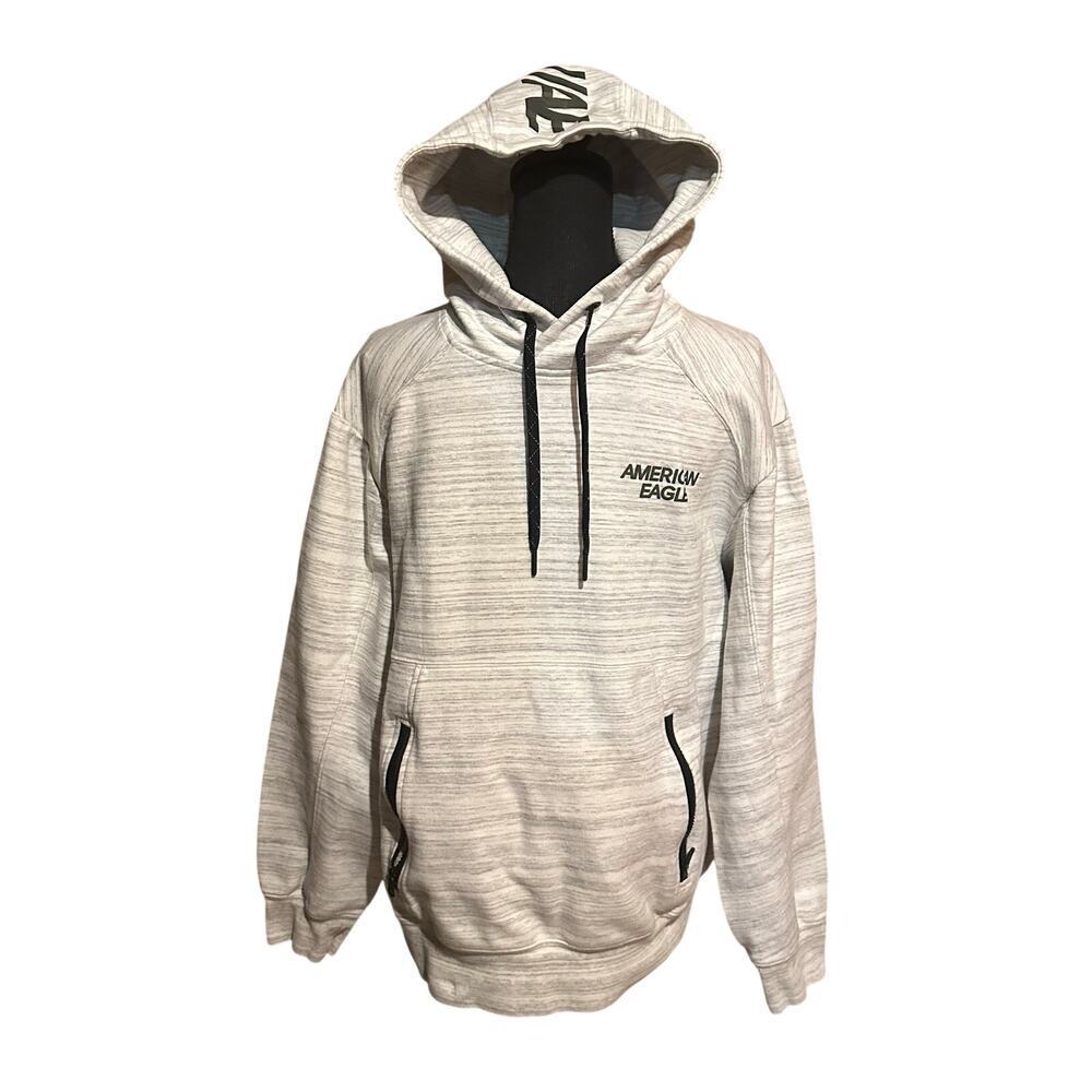 American Eagle AE Active Flex Heather Gray Hooded Sweatshirt Men's Large